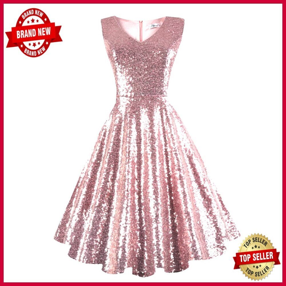 Vintage Sleeveless Cocktail Dress with Pockets Elegant Retro Formal Party Wear